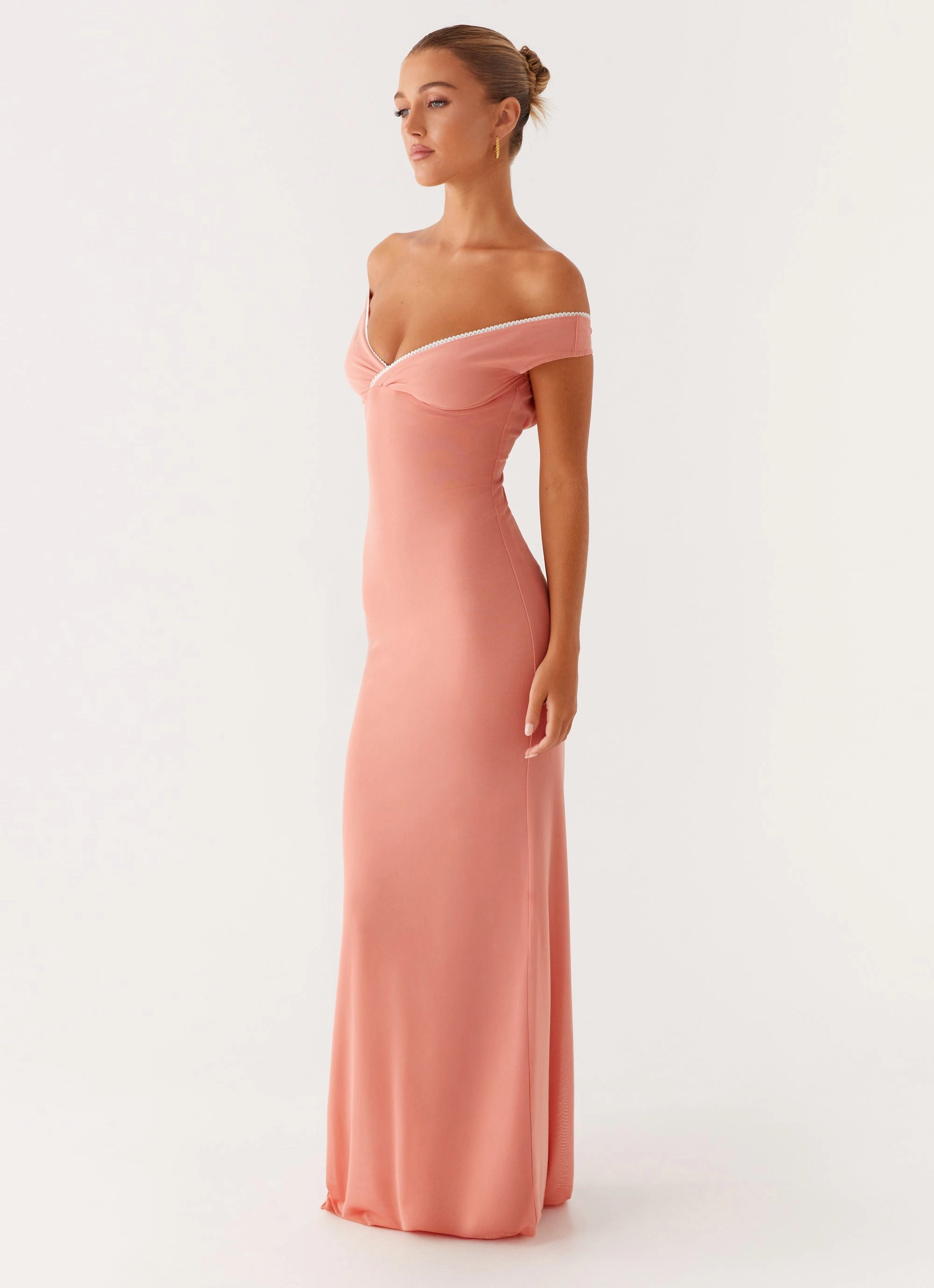 Katiya Maxi Dress - Peach Office Cool