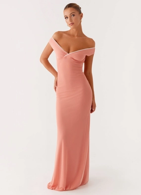 Gentle Shine Versatile Style Wear Katiya Maxi Dress - Peach