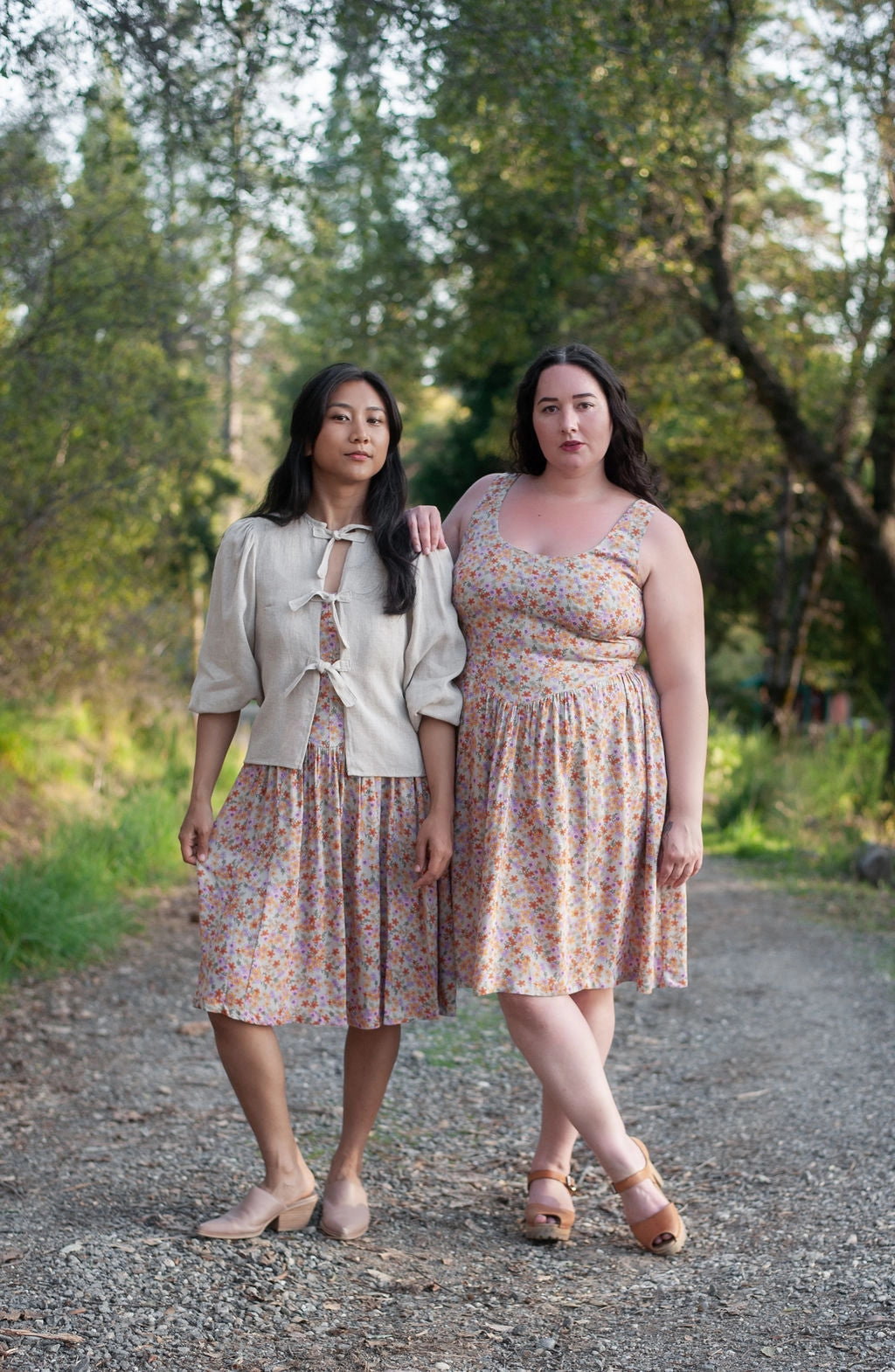 Agnes dress in Calico Bloom Challis Lounge Vibes