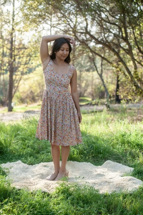 Agnes dress in Calico Bloom Challis Confident Touch Perfectly Fitted
