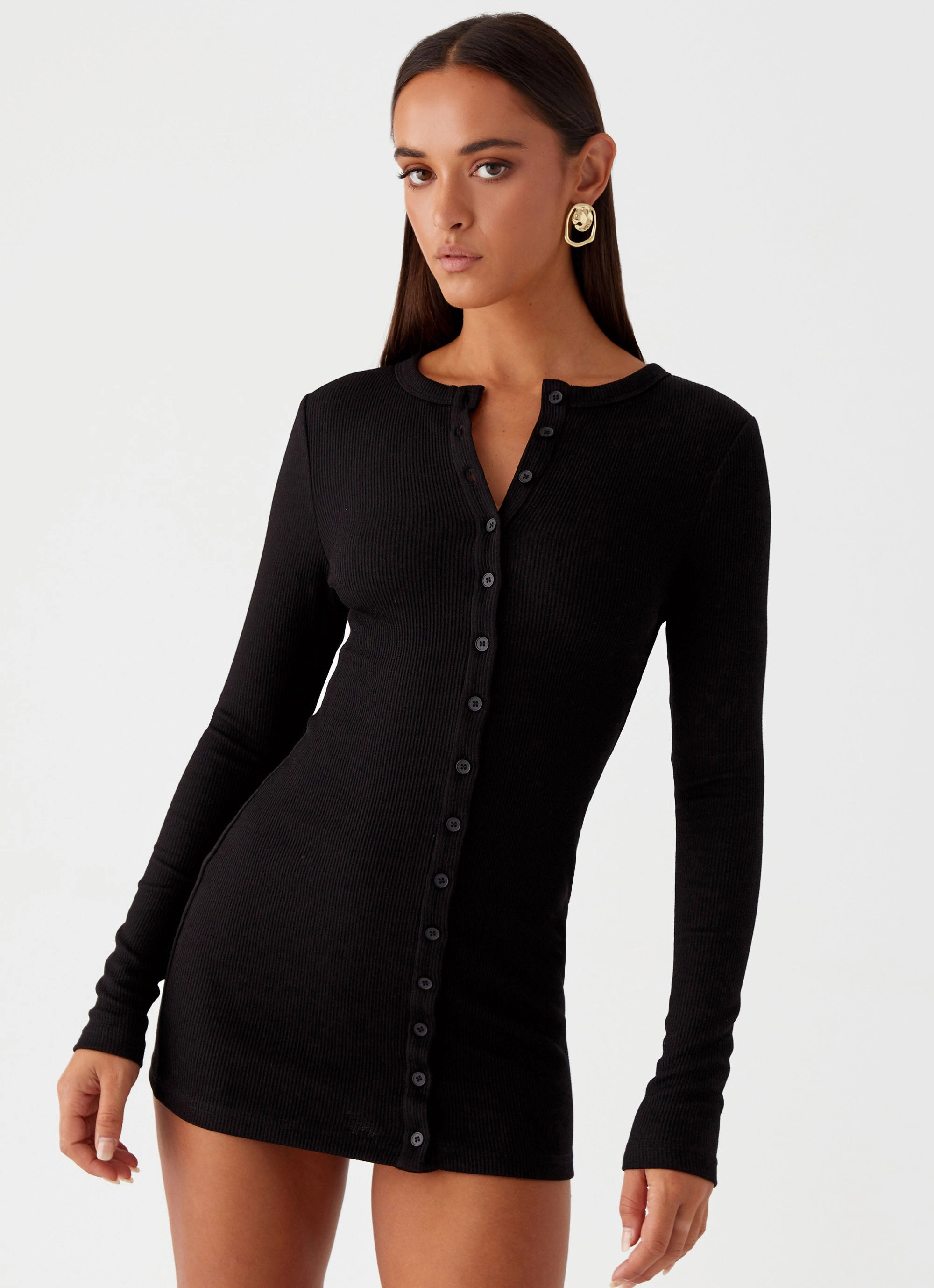 music concert Ailee Long Sleeve Mini Dress - Black