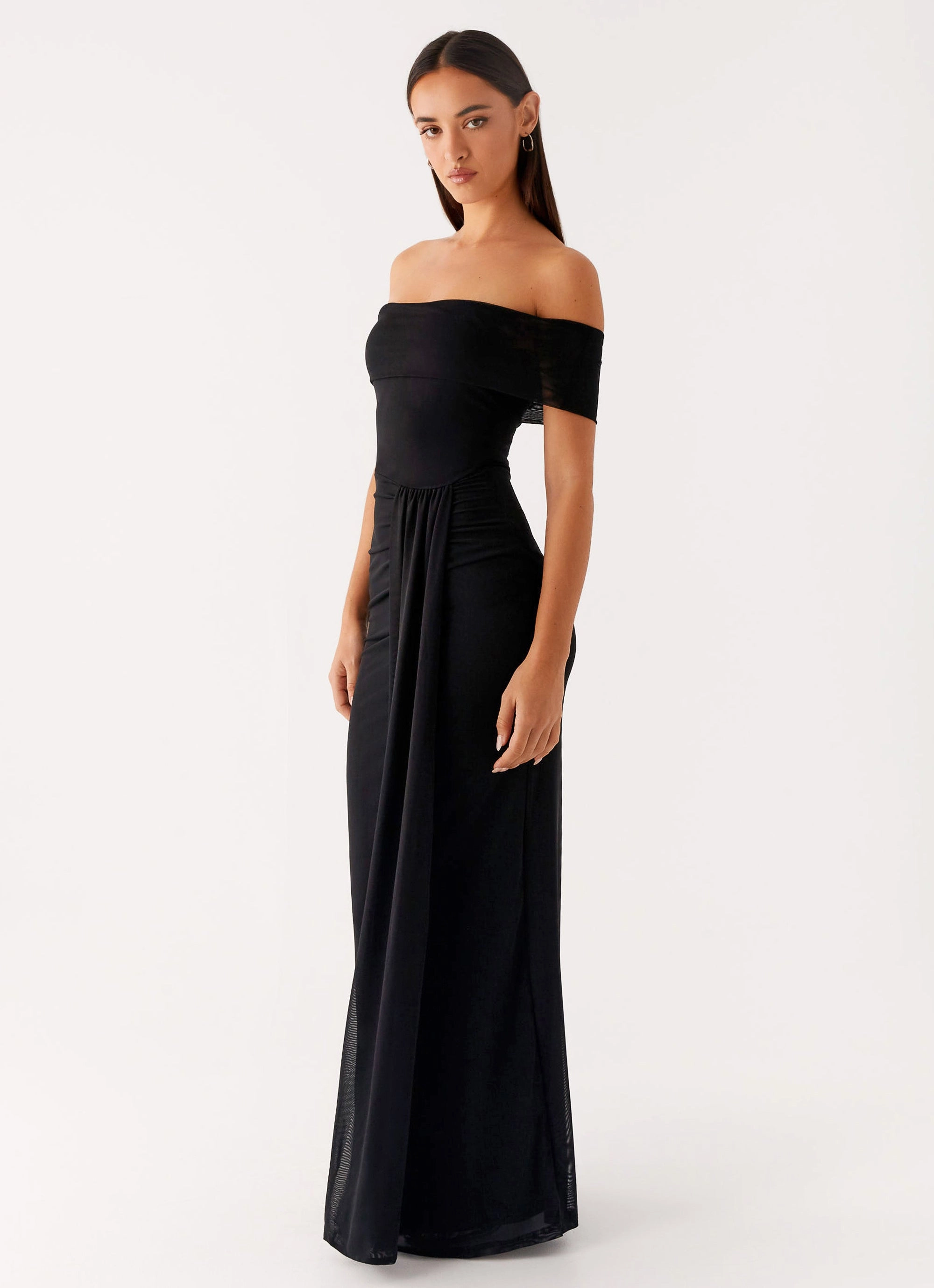 Modern Finish Flawless Waistband Fit Aileen Maxi Dress - Black