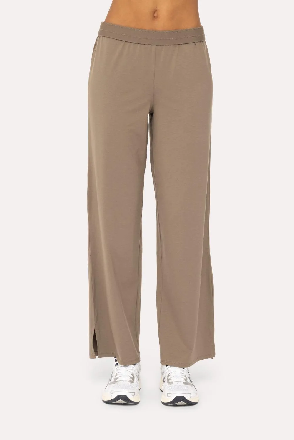 Air Essentials Fold Over Waist Wide Legged Lounge Pants by MonoB