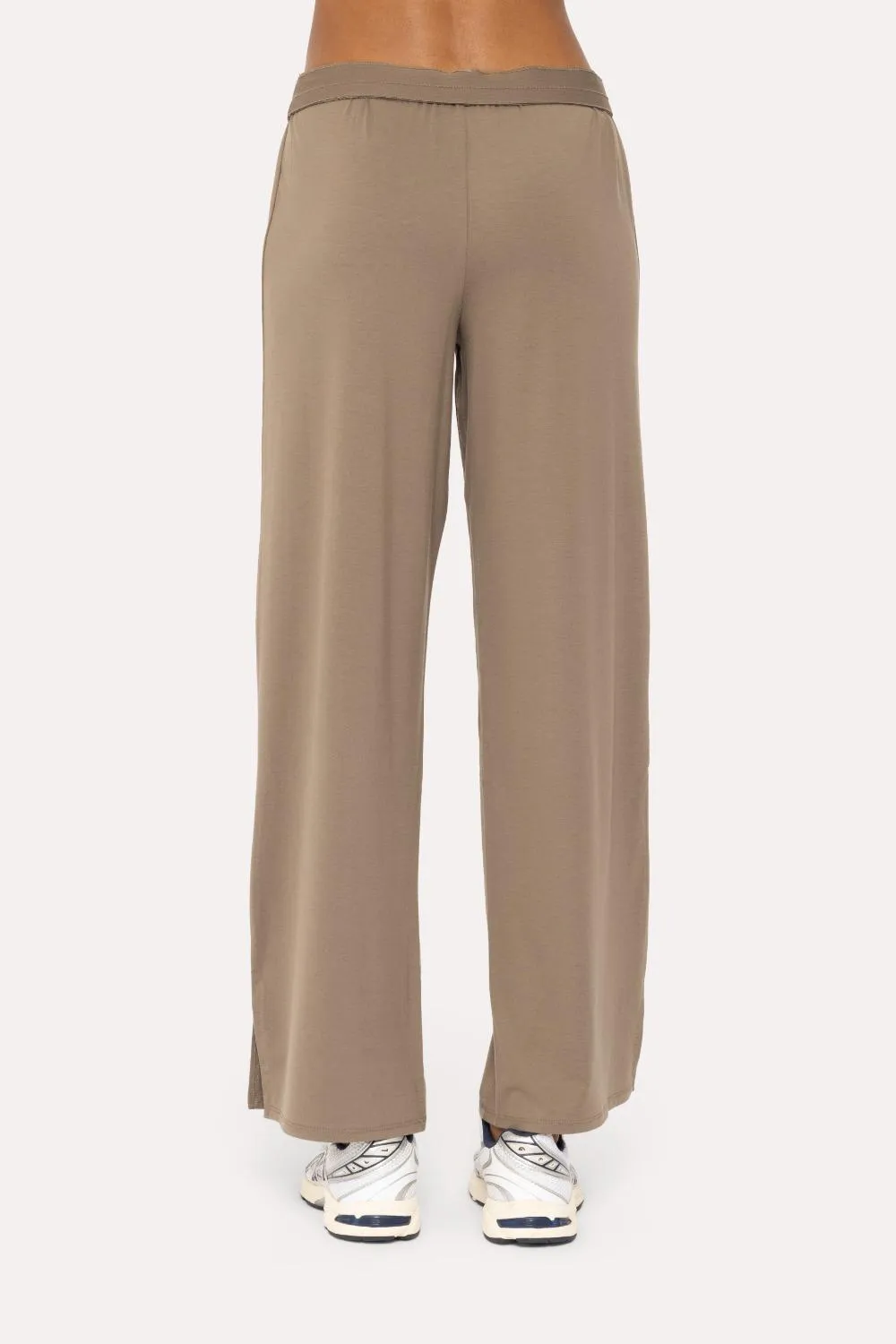 Air Essentials Fold Over Waist Wide Legged Lounge Pants by MonoB