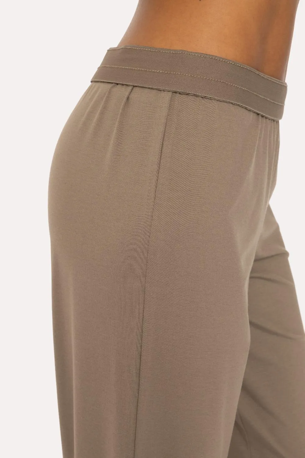 Air Essentials Fold Over Waist Wide Legged Lounge Pants by MonoB