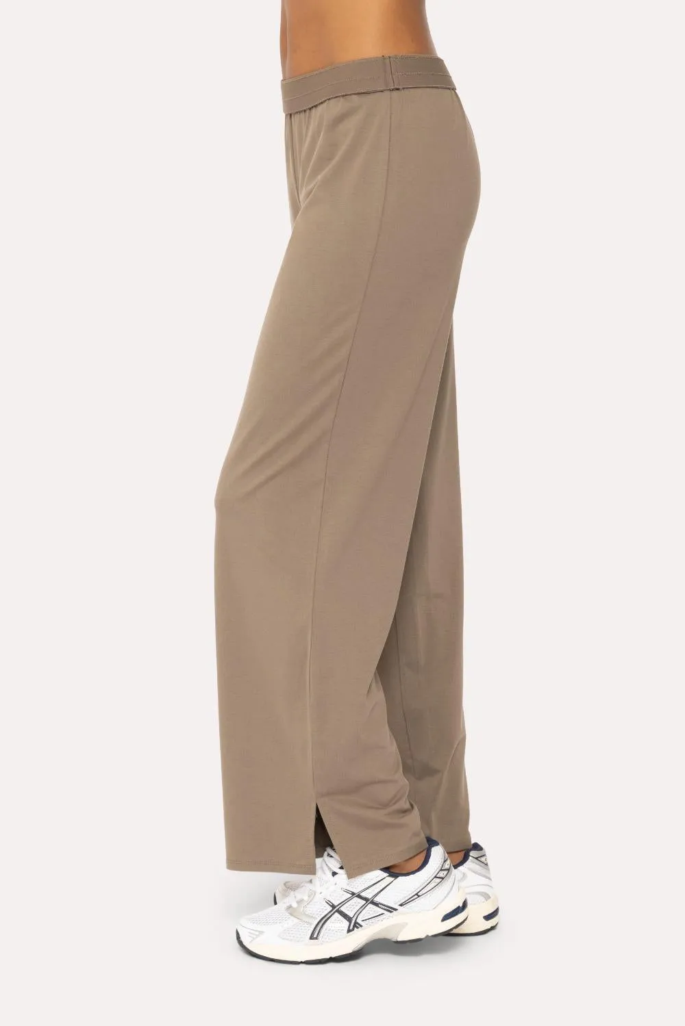 Air Essentials Fold Over Waist Wide Legged Lounge Pants by MonoB