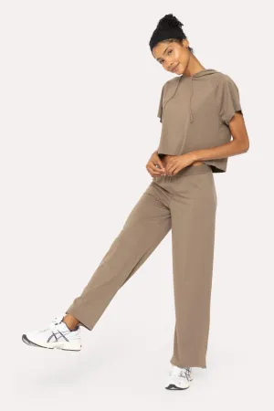 Air Essentials Fold Over Waist Wide Legged Lounge Pants by MonoB