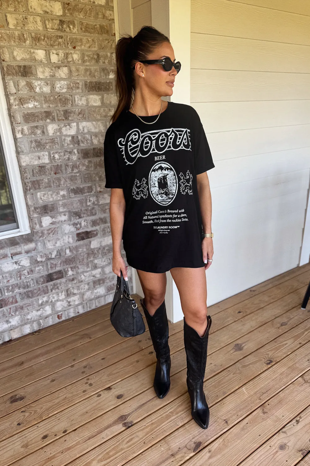 Soft Touch Texture Coors Original Oversized Tee- Black