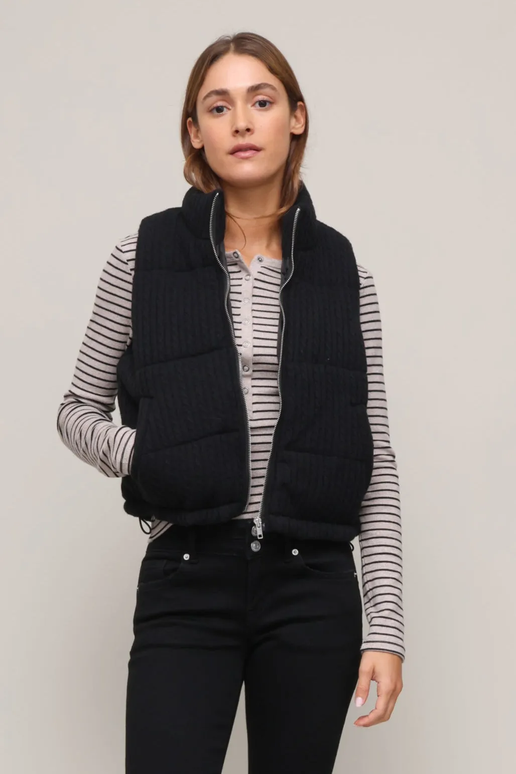 Alistair Cable Puffer Vest PreWashed
