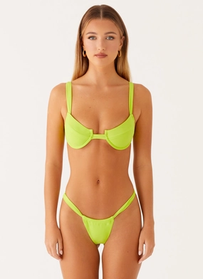 Indoor Swim Airlie Scrunch Bikini Bottoms - Sunny Lime