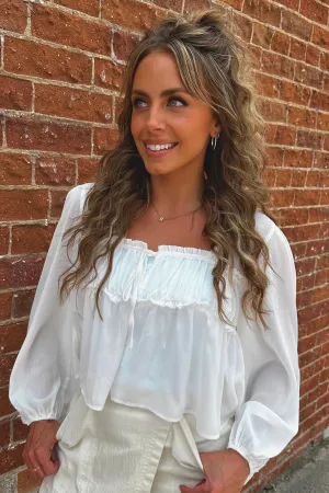 Airlight Tie Square Neck Blouse TwoToneEffect