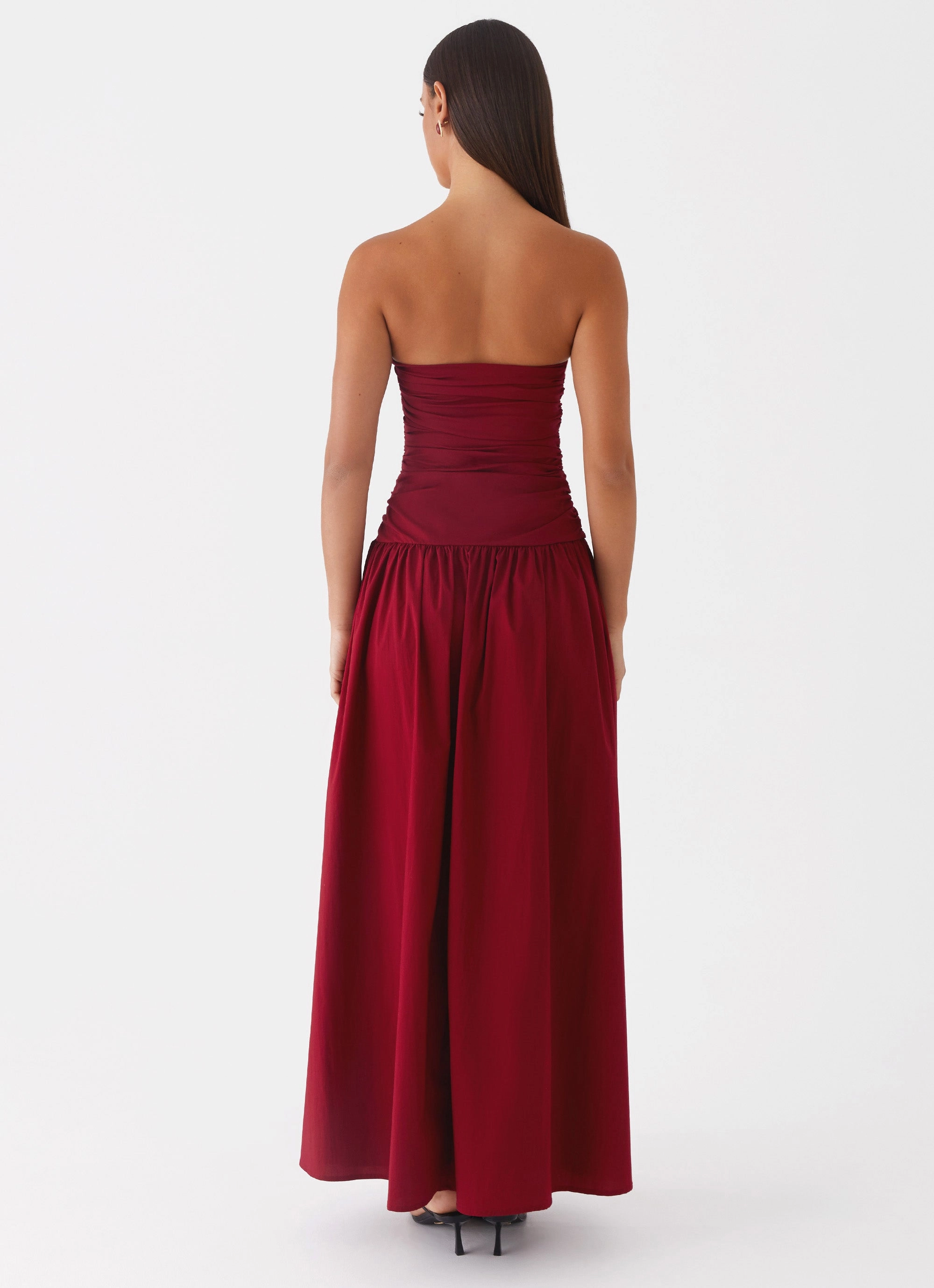 Coral Soft Work Option Carmel Maxi Dress - Merlot