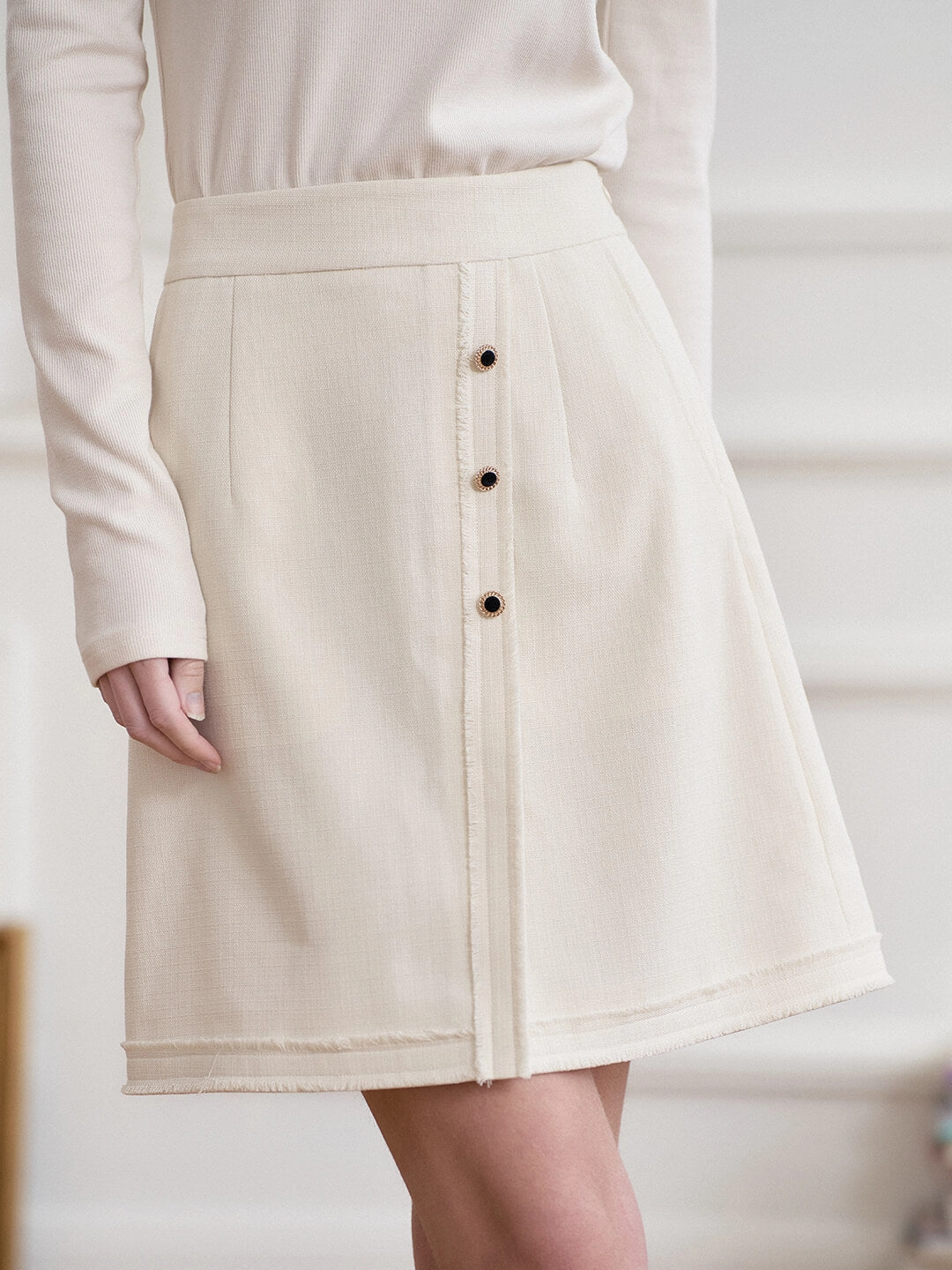 Fresh Fit Adjustable loop Aitana Apricot Brushed Tweed Skirt