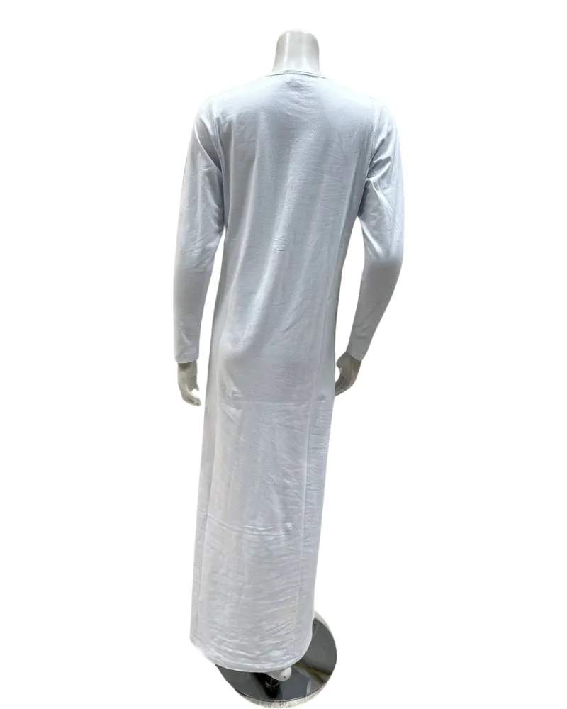 AK826 Dome Screen Print Snap Front White Cotton Nightgown
