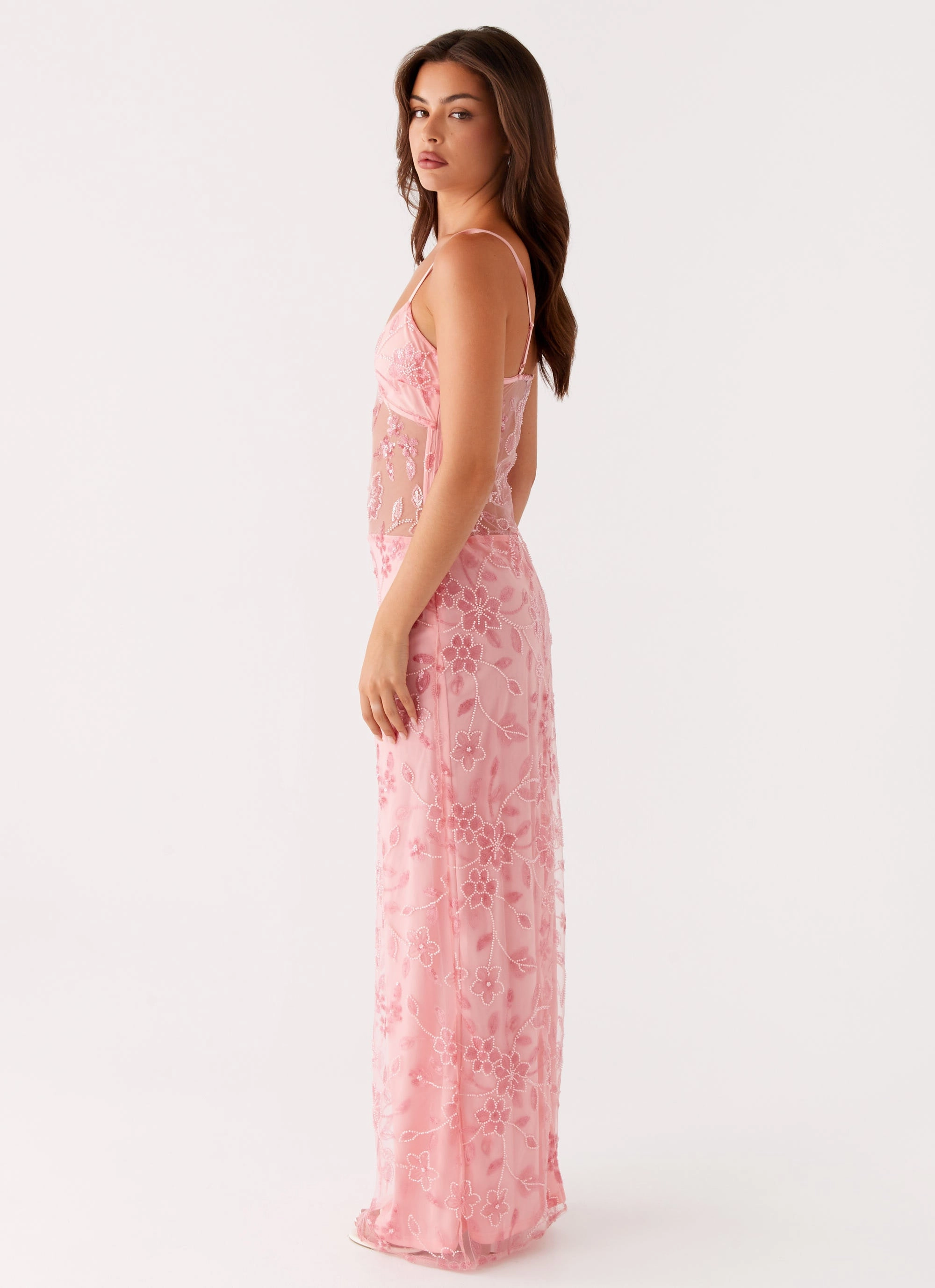 Sister Glow Relaxed Style Akira Beaded Maxi Dress - Pink Orange