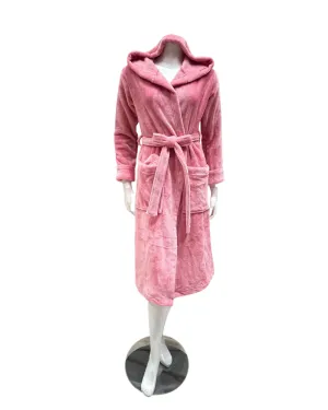 AL300PK Pink Furry Morning Robe & Eye Mask