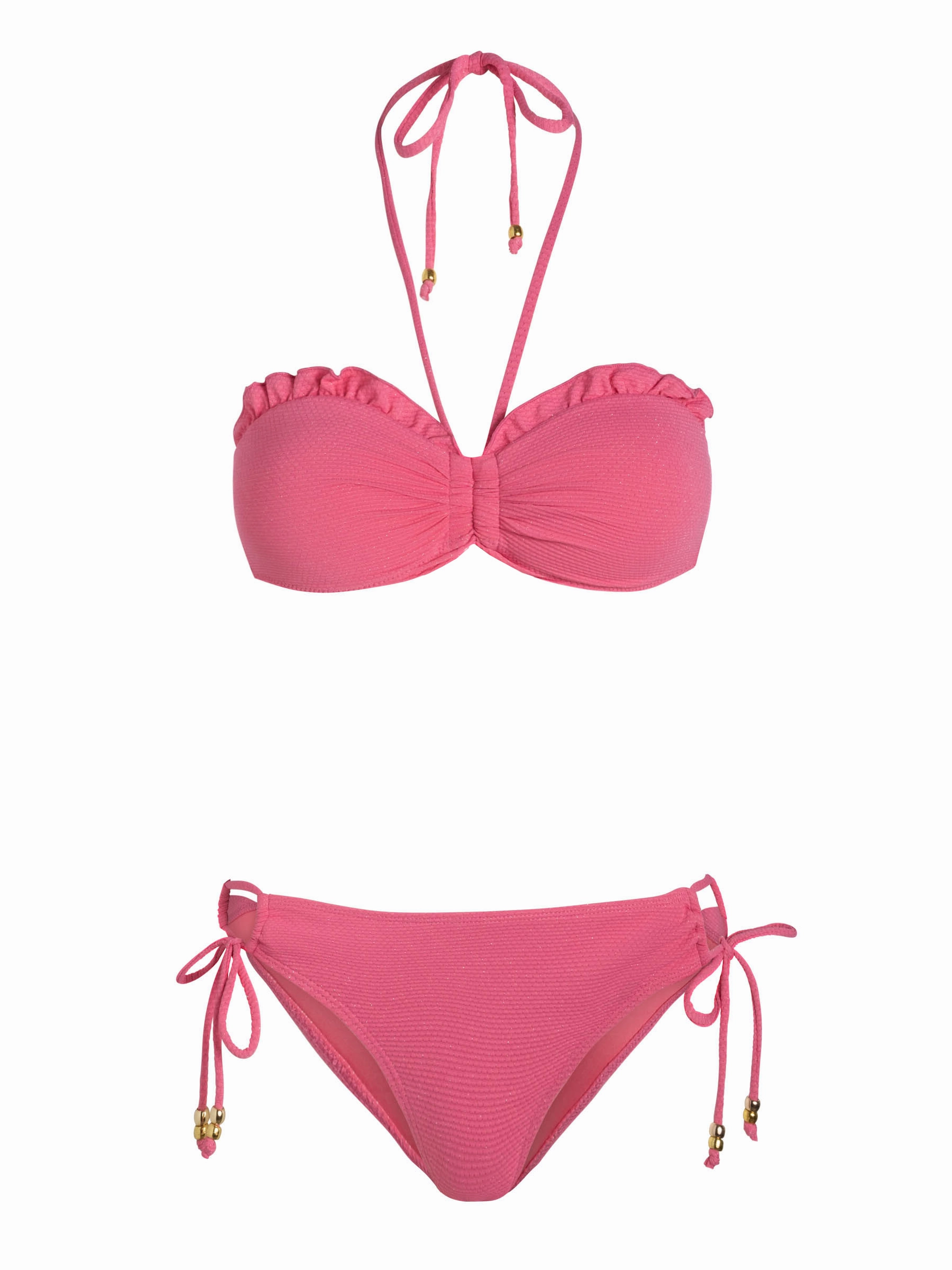 Hydrodynamic Contour Design Alexis Top   Taryn Bottom In Hibiscus Metallic