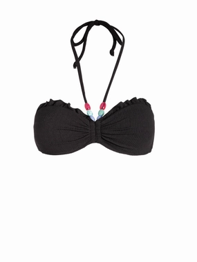 Alexis Top In Black Texture Friction Free Seams Active Swim