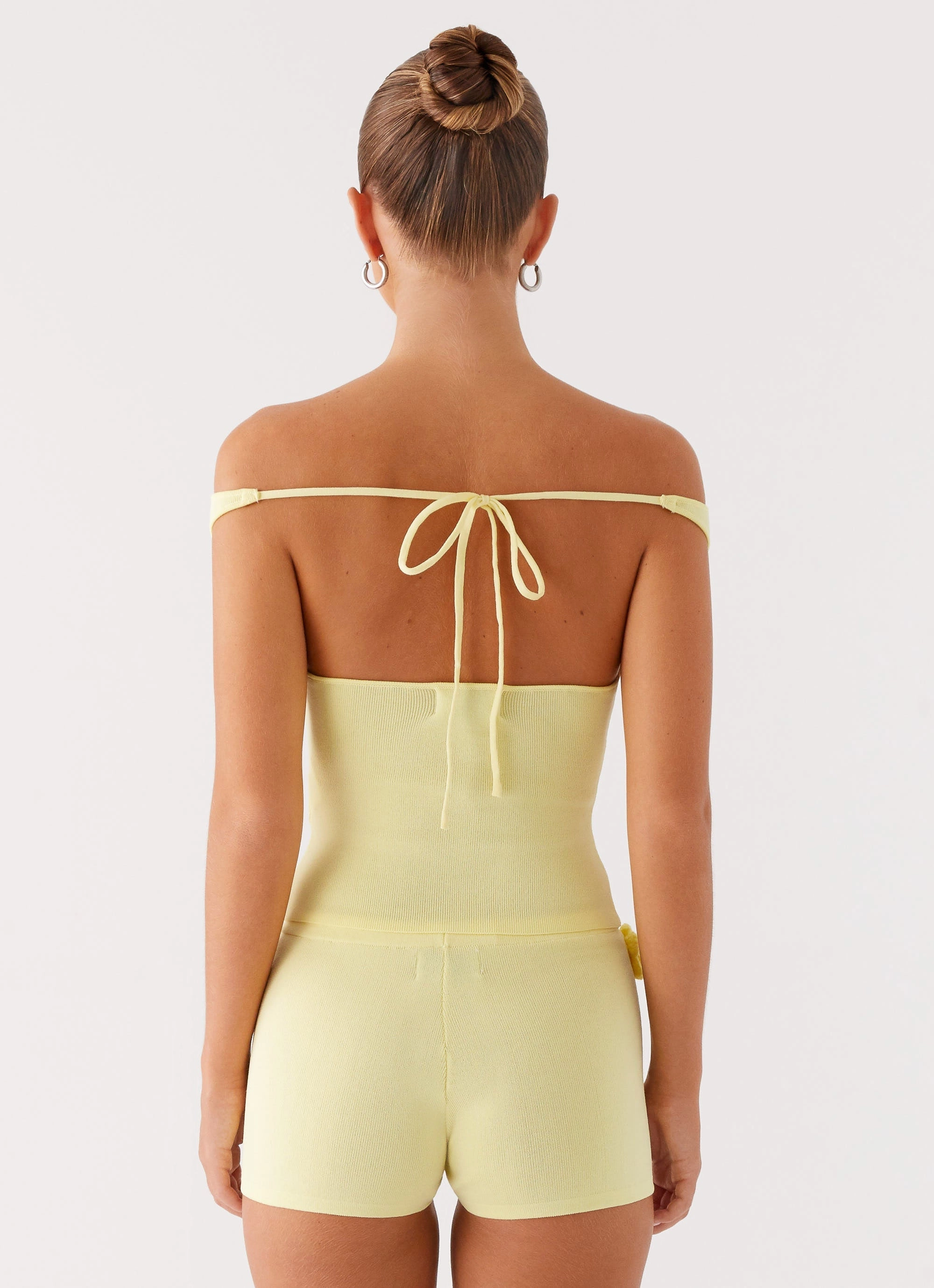 Aliah Knit Shorts - Yellow FlexibleMobilityDesign