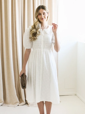 Alice Collared Midi Dress Casual Comfort Wear Luxurious Feel