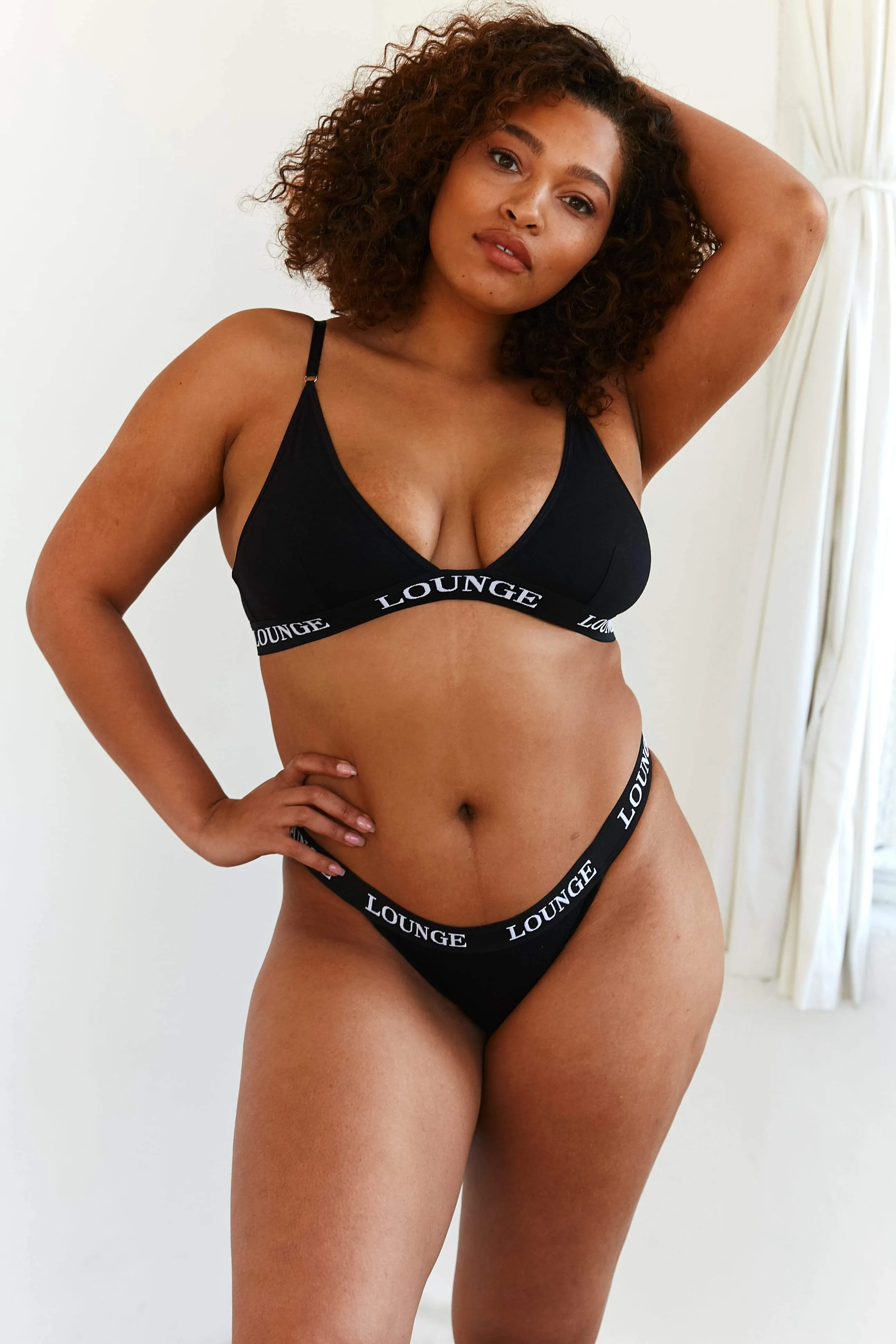 All Black Triangle Bra & Thong