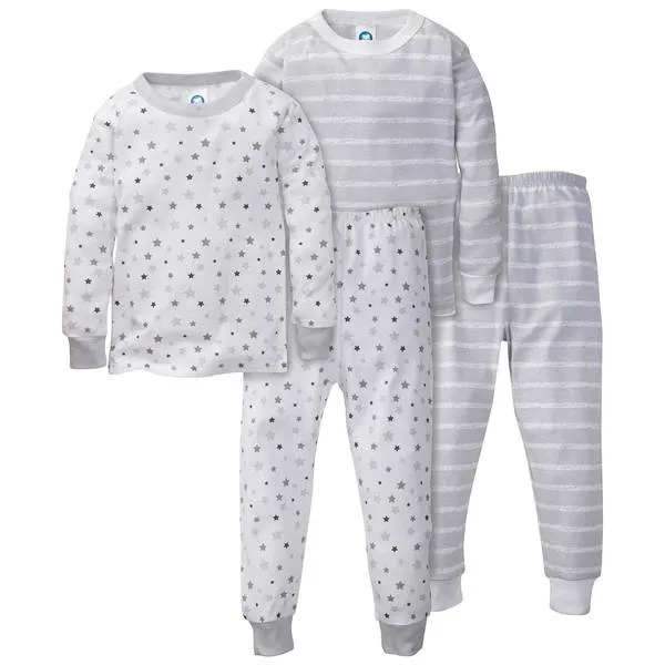 All-Stars and Stripes Organic Cool Gray PJ Sets