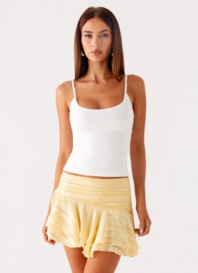 Signature Line Gentle Wear Willow Chiffon Mini Skirt - Yellow