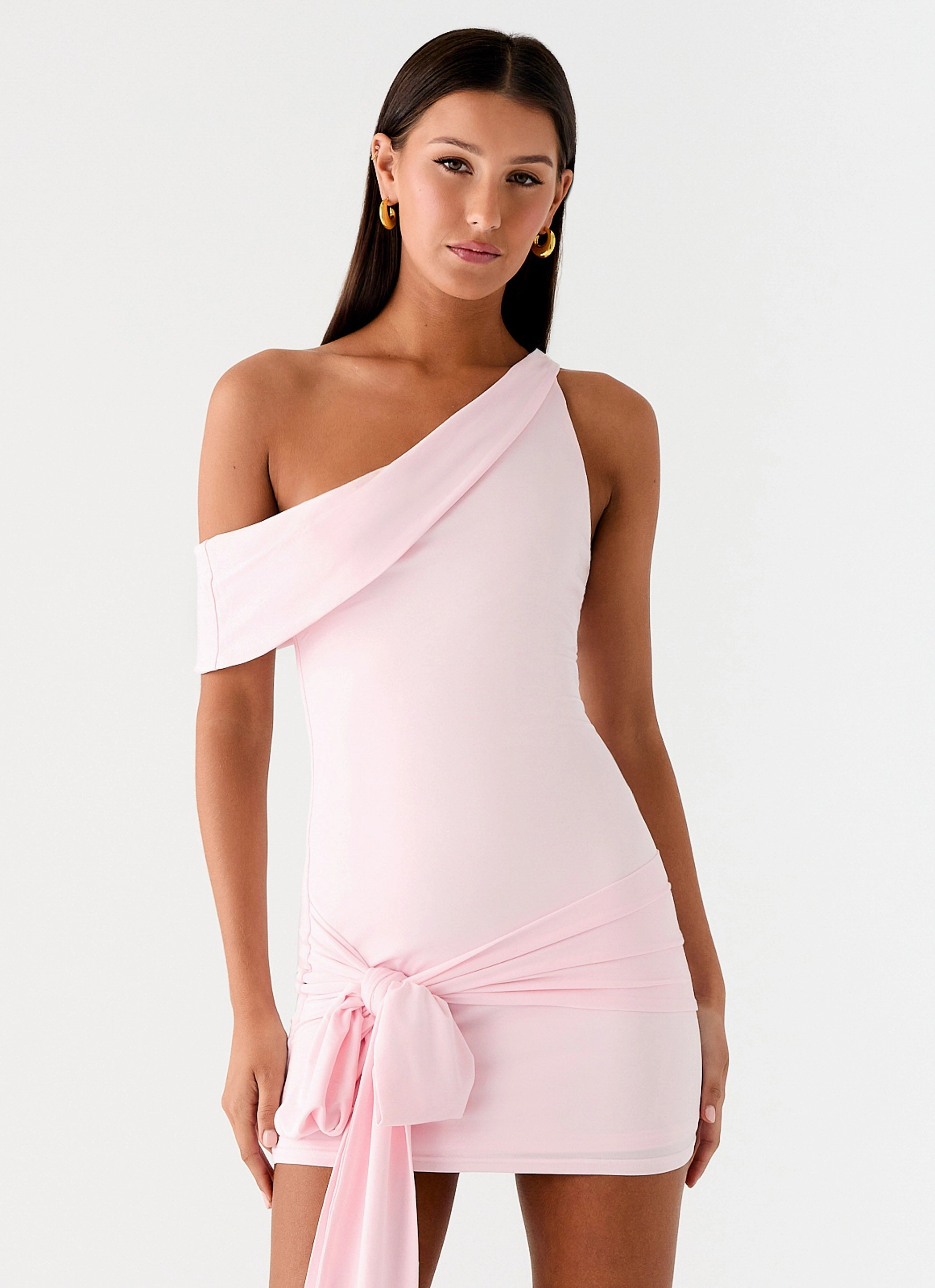 Minimal Tone Side-Pocket All Day Mini Dress - Baby Pink
