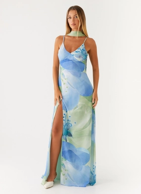 velvet feel Sanctuary Maxi Dress - Flower Print