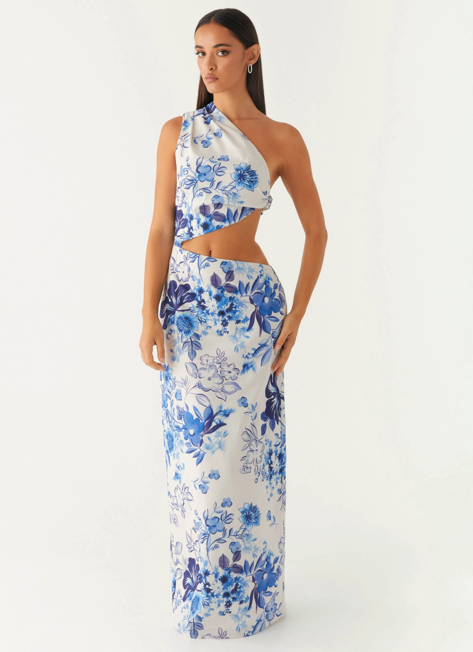 Seasonal Essential Comfortable and Flattering All Summer Long Maxi Dress - Serene Sky Floral