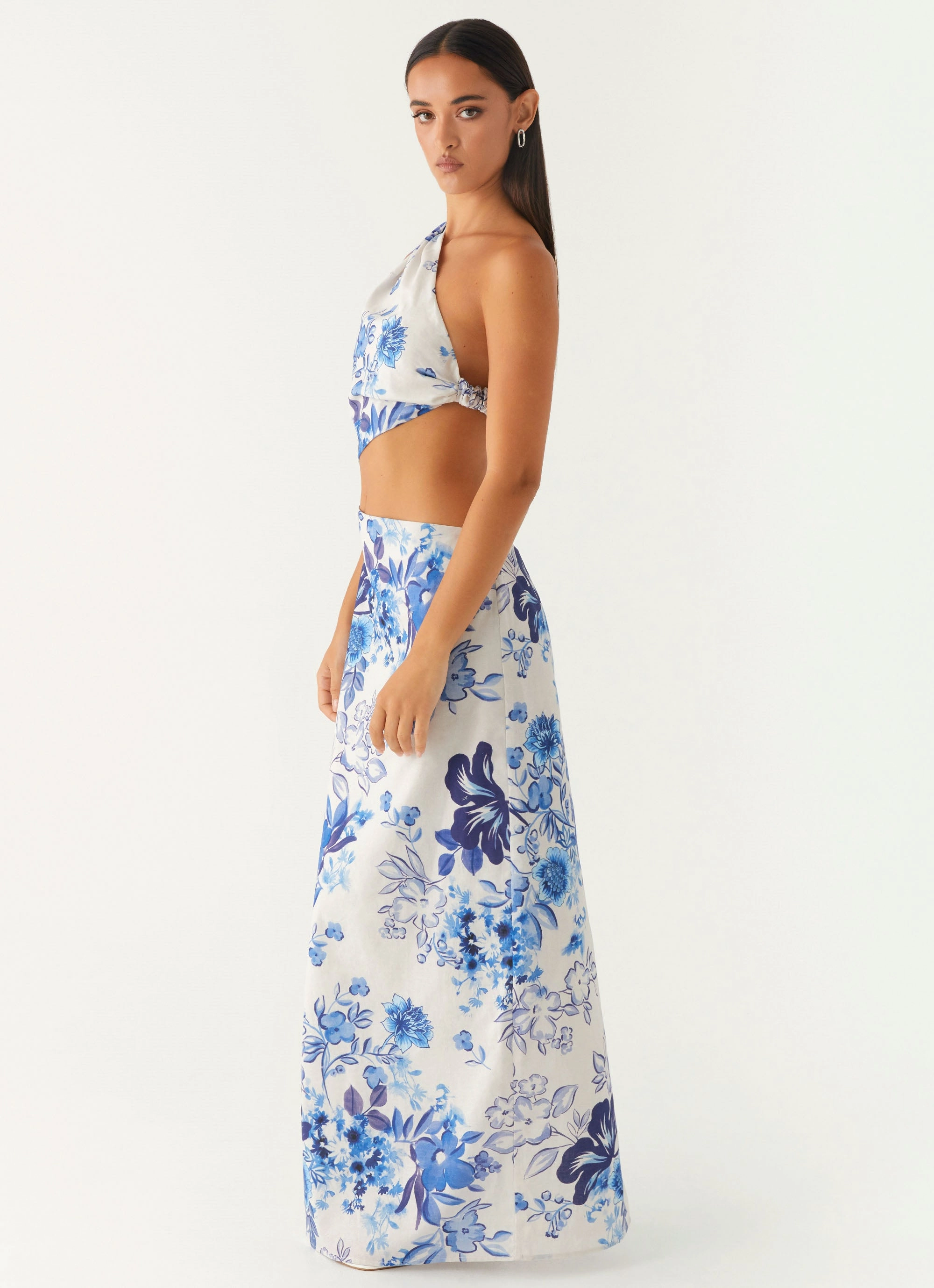 City-Style Summer Staple All Summer Long Maxi Dress - Serene Sky Floral