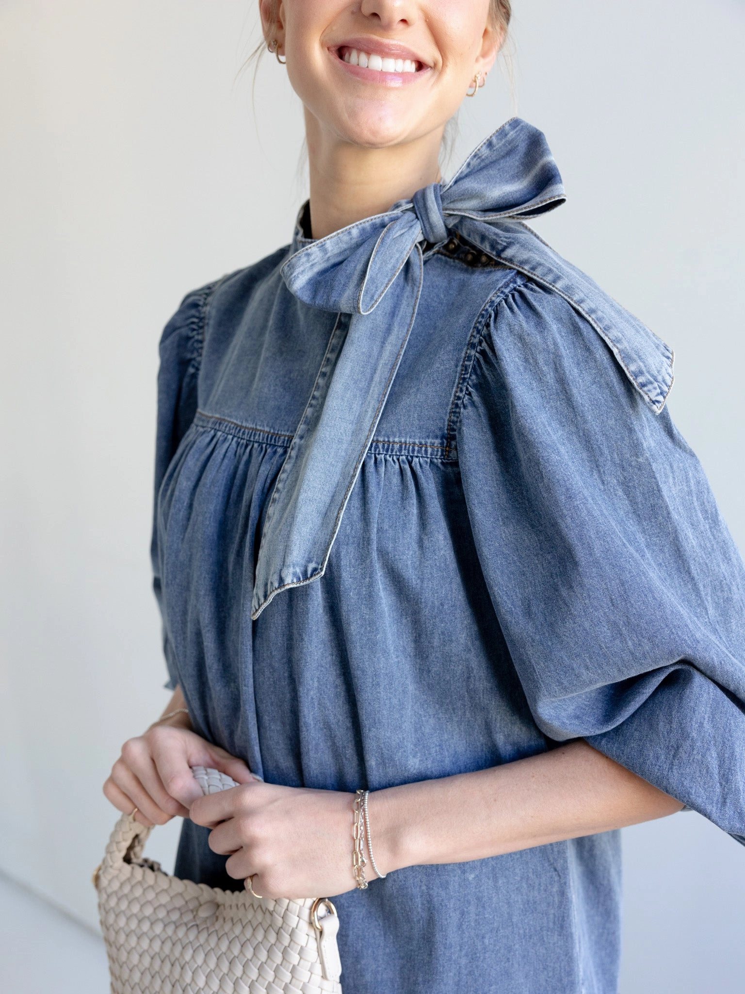 Kennedy Denim Mini Dress Classic Comfort Soft Harmony