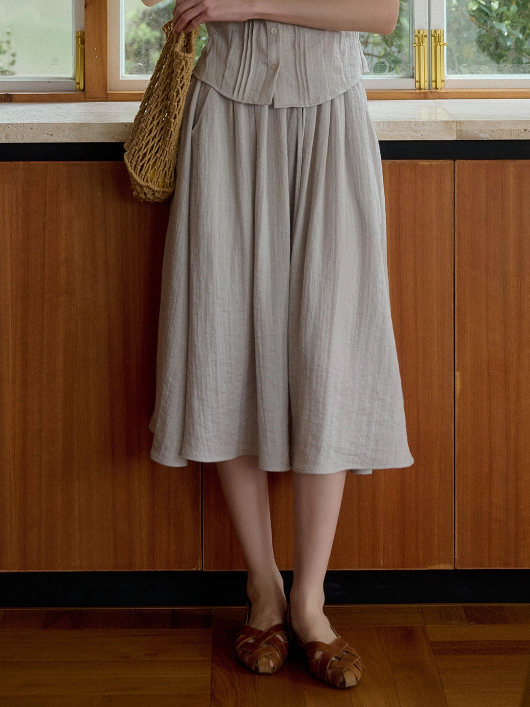 Ruth A-Line Lyocell Linen Skirt Day Ready Day Comfort