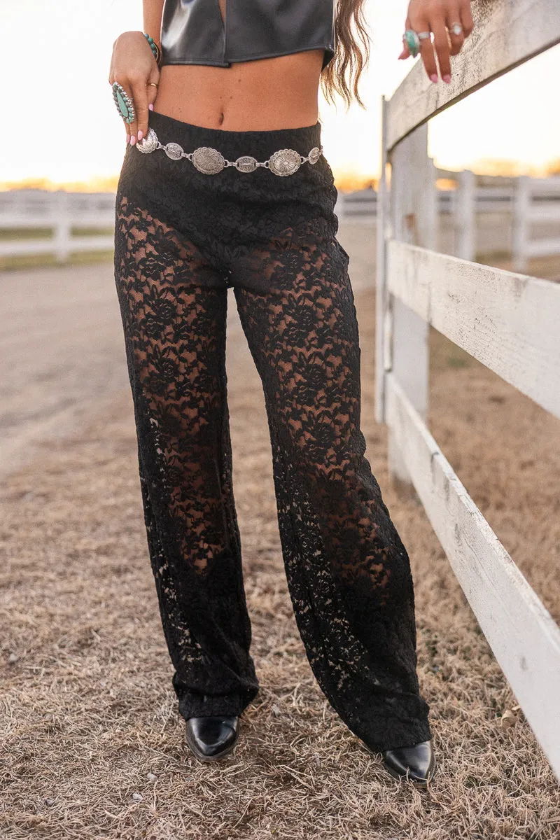 Allison Lace Flare Pants Sleek Cut