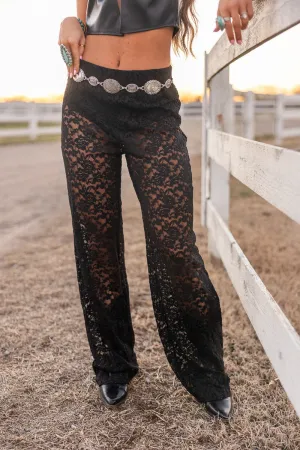 Allison Lace Flare Pants Sleek Cut