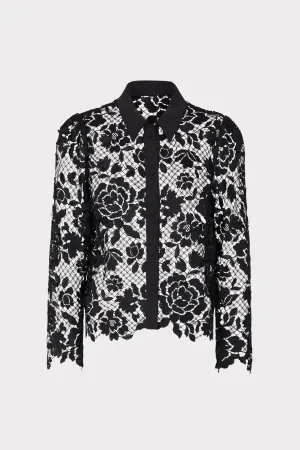 June Rose Mosaic Blouse Minimalist Silhouette Asymmetrical hem