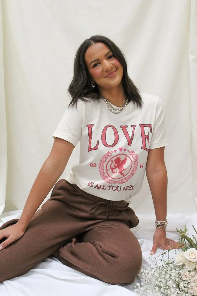 Love Is All You Need Graphic Tee Easy to Wear