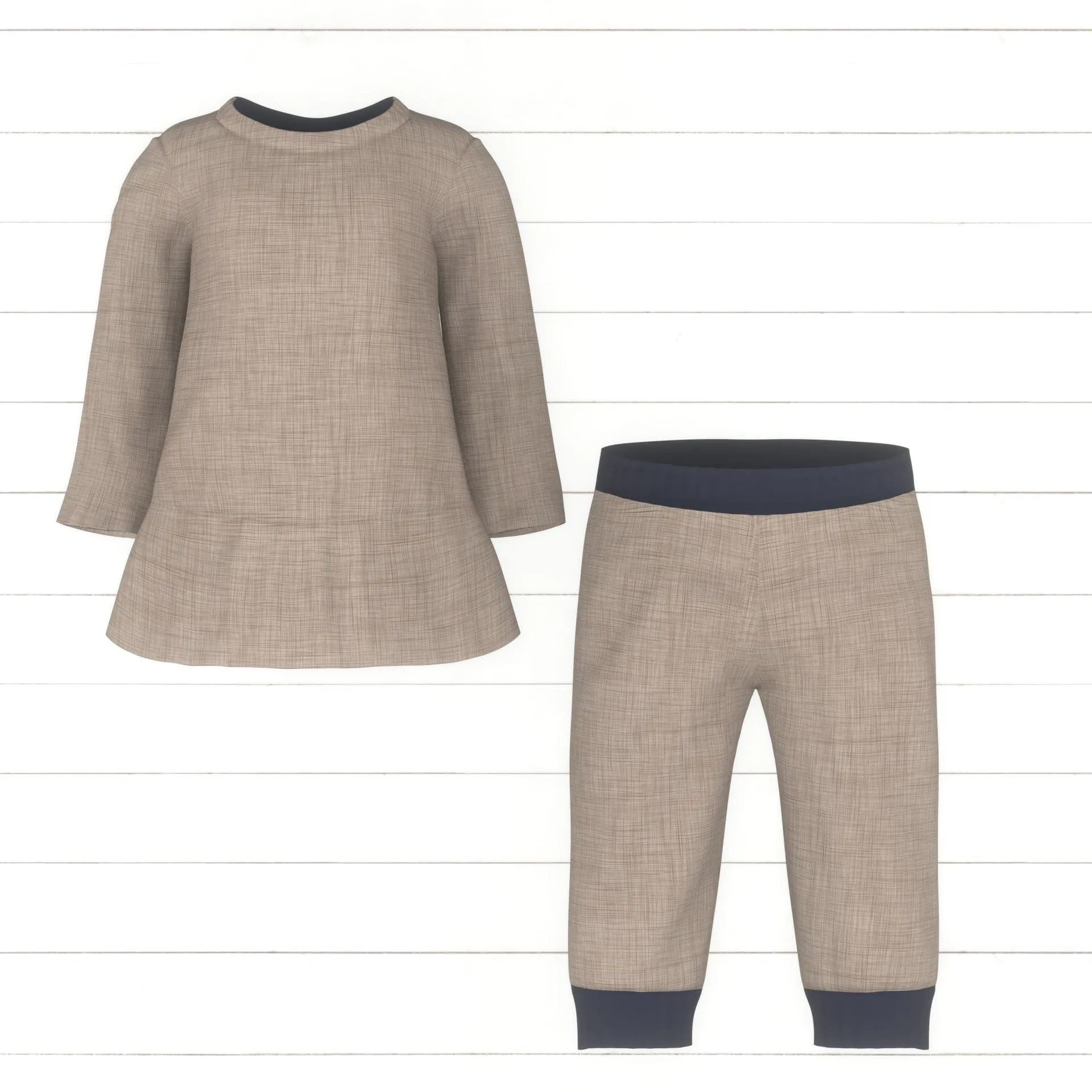 Almond Faux Linen Texture, PRINTED Linen Look, Neutral Tan