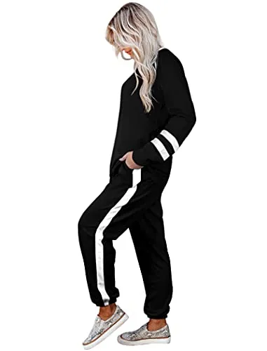 Aloodor Lounge Sets for Women 2 Piece Sweatsuits Airport Travel Outfits 2024 Loungewear Fashion Fall Outfits Red L