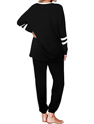 Aloodor Lounge Sets for Women 2 Piece Sweatsuits Airport Travel Outfits 2024 Loungewear Fashion Fall Outfits Red L