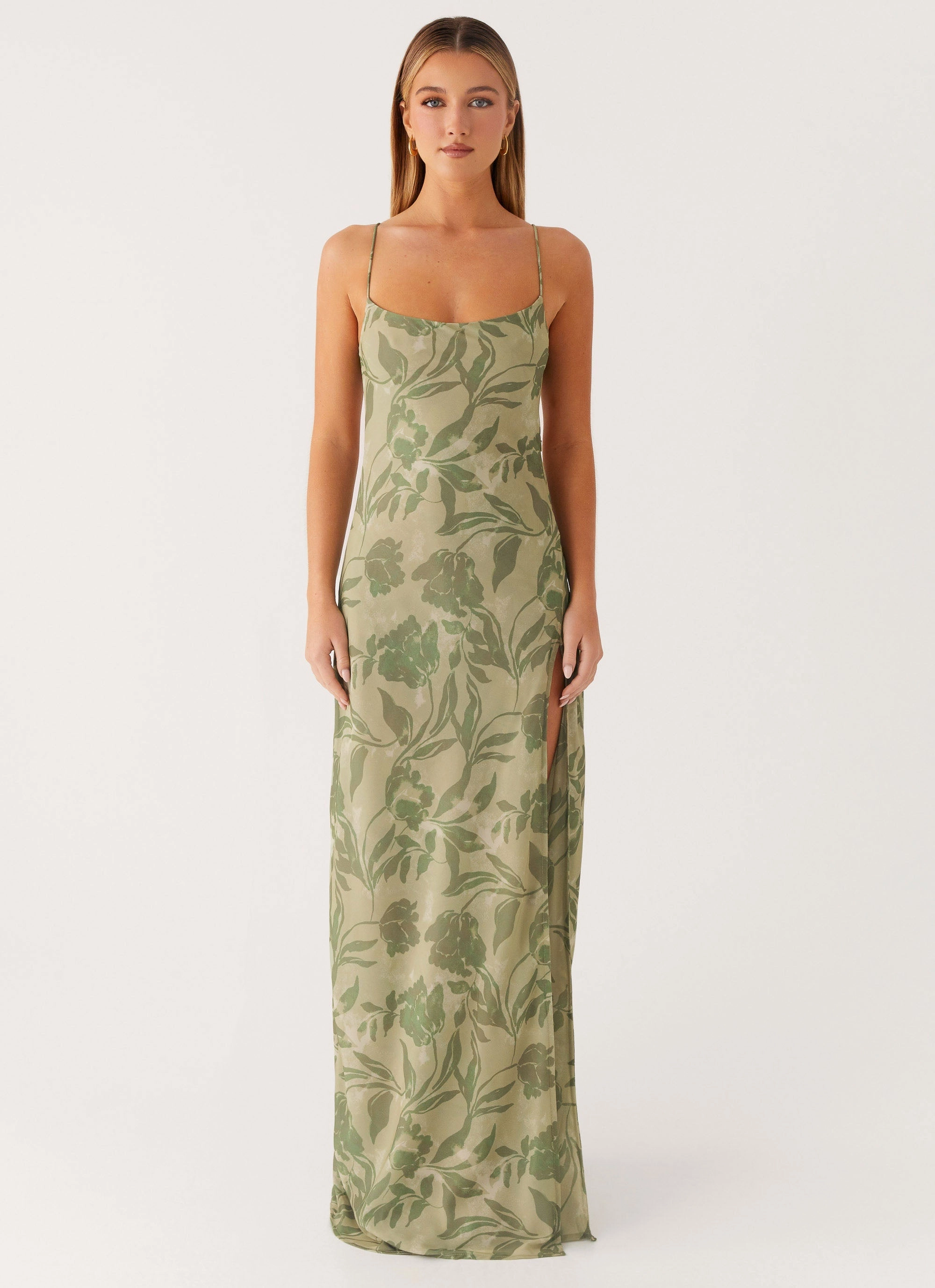 Alouette Maxi Dress - Jade Fern Edge Detail