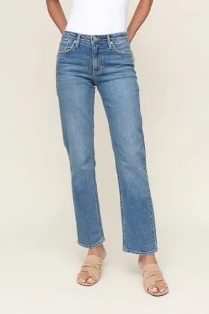 Clean Mid Rise Straight Medium Stretch Free Fit