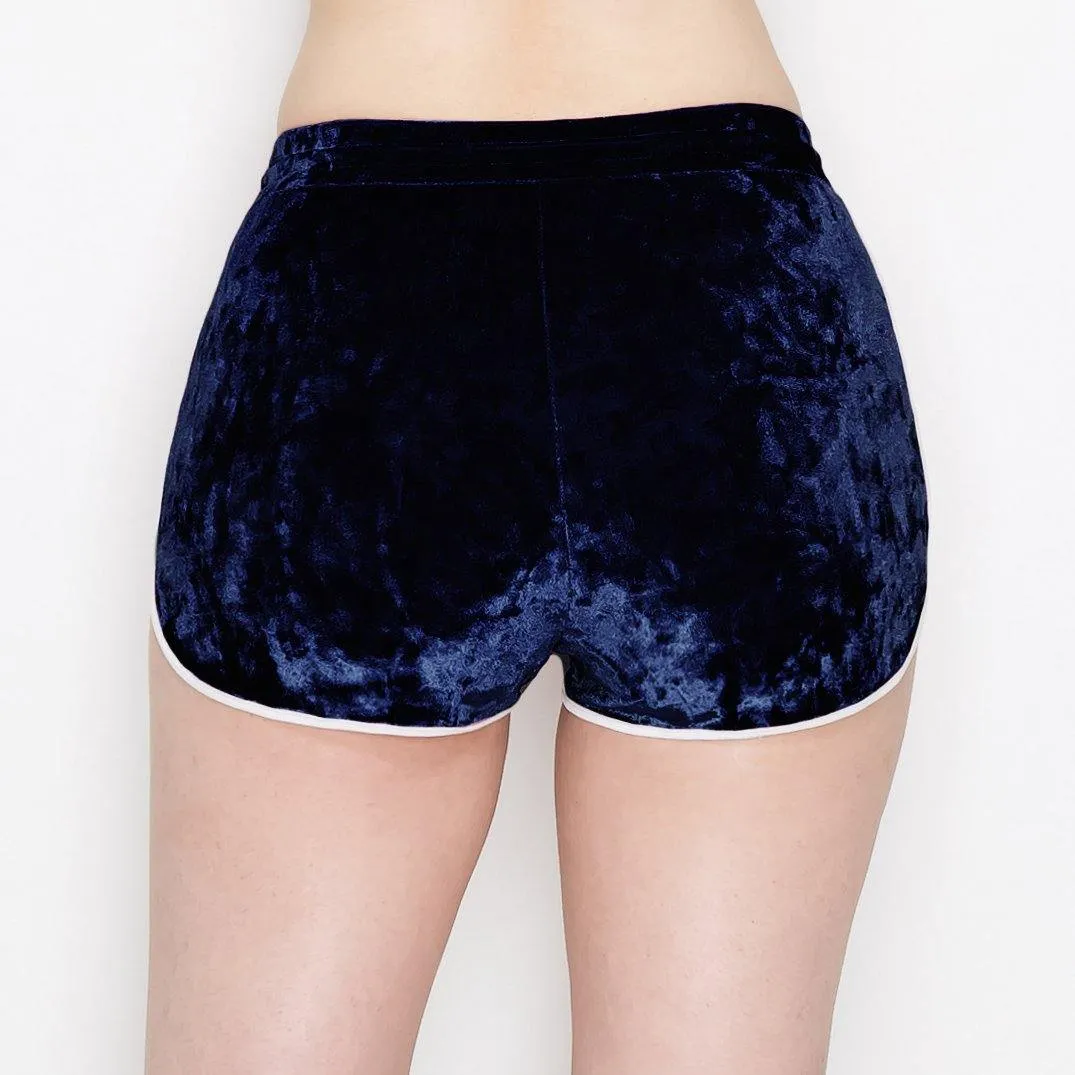 ALWAYS Women's Crushed Velvet Shorts - Buttery Soft Drawstring Shorts