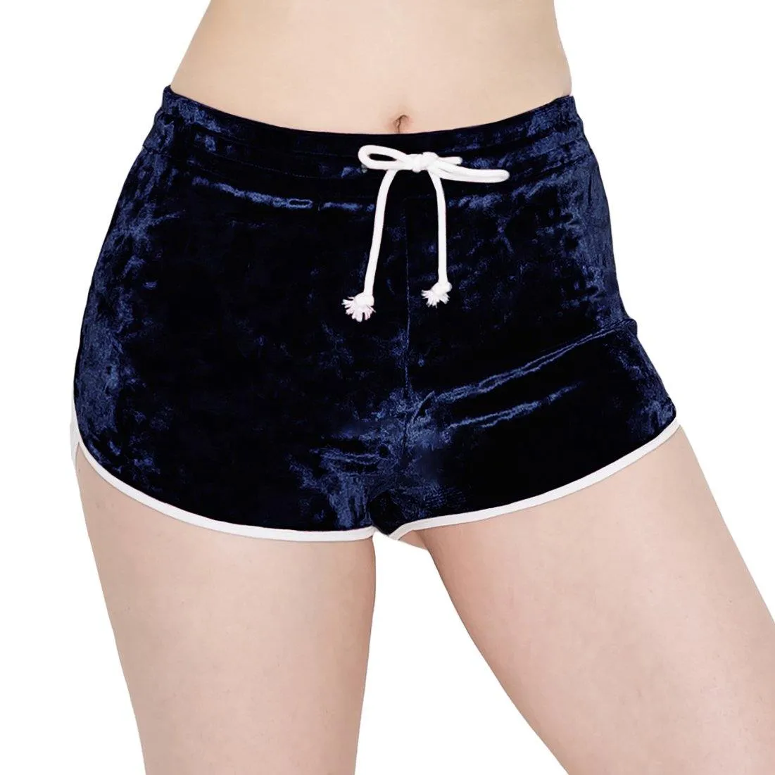 ALWAYS Women's Crushed Velvet Shorts - Buttery Soft Drawstring Shorts