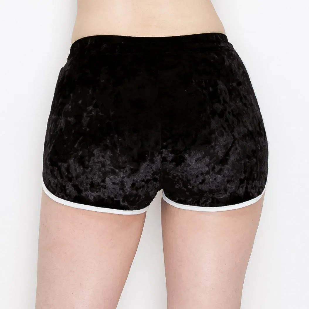 ALWAYS Women's Crushed Velvet Shorts - Buttery Soft Drawstring Shorts