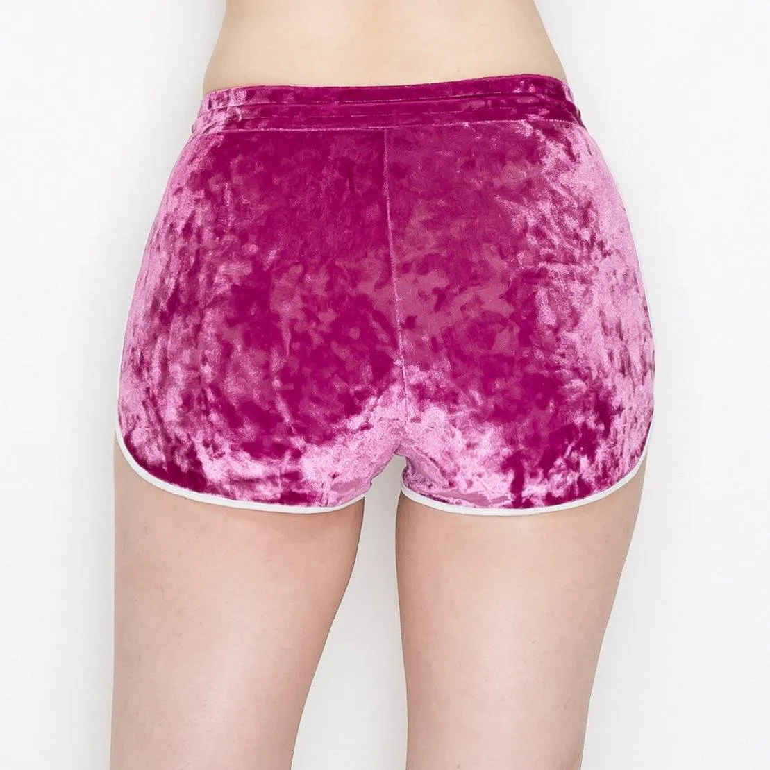 ALWAYS Women's Crushed Velvet Shorts - Buttery Soft Drawstring Shorts