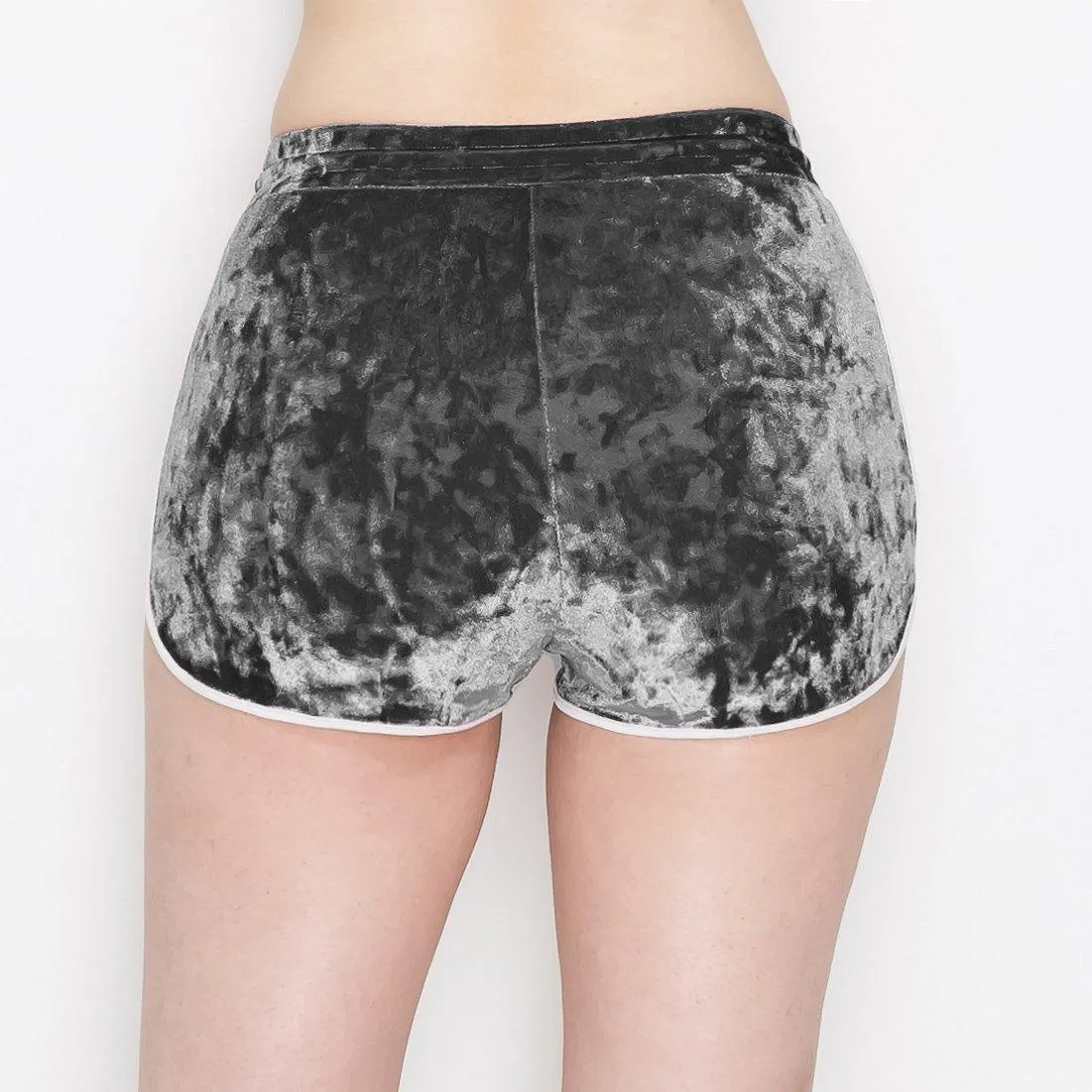 ALWAYS Women's Crushed Velvet Shorts - Buttery Soft Drawstring Shorts
