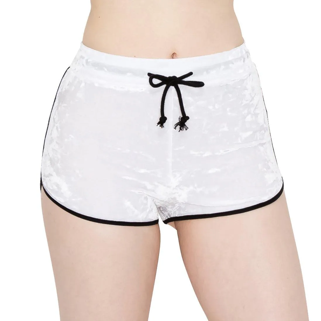 ALWAYS Women's Crushed Velvet Shorts - Buttery Soft Drawstring Shorts
