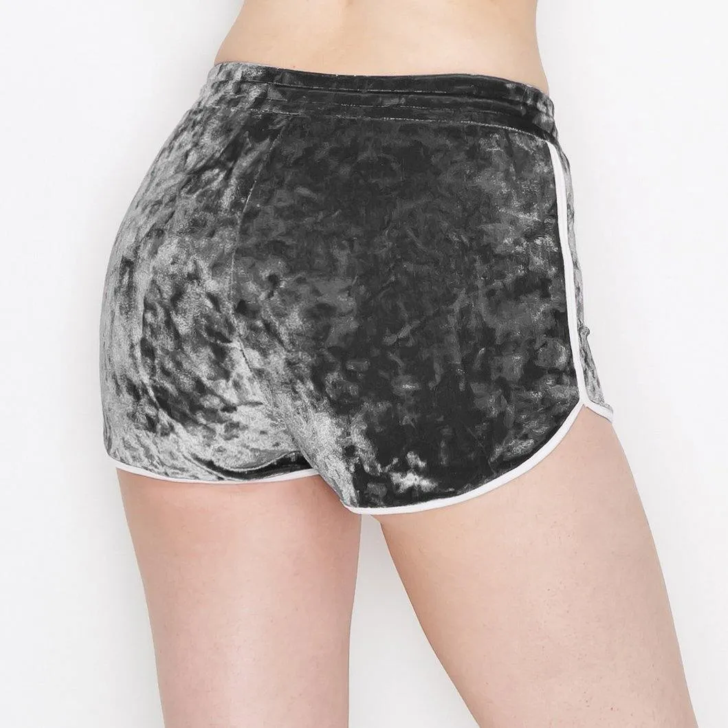 ALWAYS Women's Crushed Velvet Shorts - Buttery Soft Drawstring Shorts