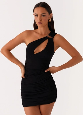 Amanda Mini Dress - Black Durable Hem Easy Layer